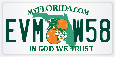 FL license plate EVMW58