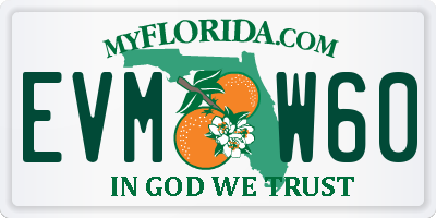 FL license plate EVMW60