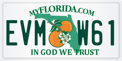 FL license plate EVMW61