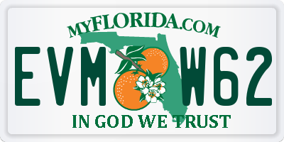 FL license plate EVMW62