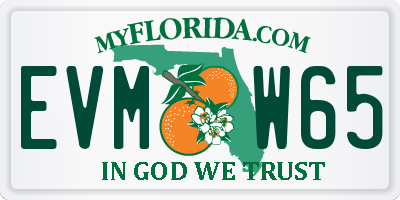 FL license plate EVMW65