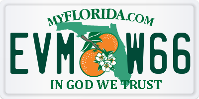 FL license plate EVMW66