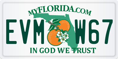 FL license plate EVMW67
