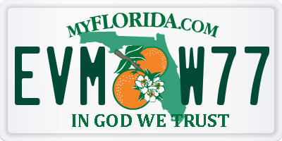 FL license plate EVMW77