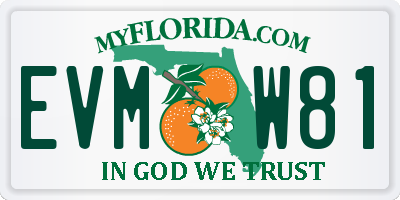 FL license plate EVMW81