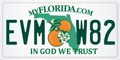 FL license plate EVMW82