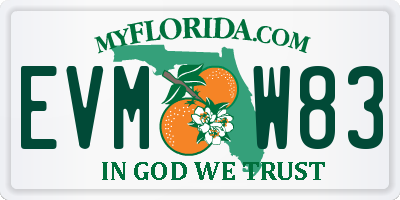 FL license plate EVMW83