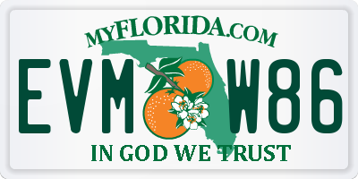 FL license plate EVMW86