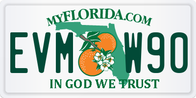 FL license plate EVMW90