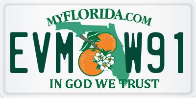 FL license plate EVMW91