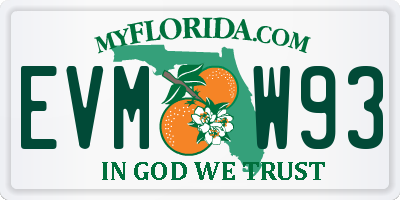 FL license plate EVMW93