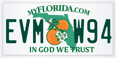 FL license plate EVMW94