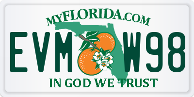 FL license plate EVMW98