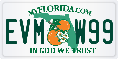 FL license plate EVMW99