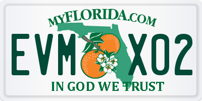 FL license plate EVMX02