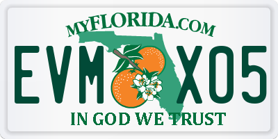 FL license plate EVMX05