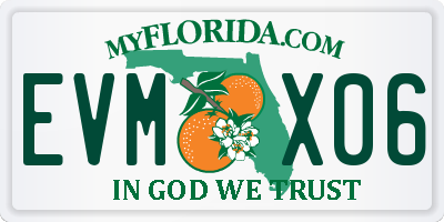 FL license plate EVMX06