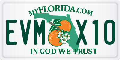 FL license plate EVMX10