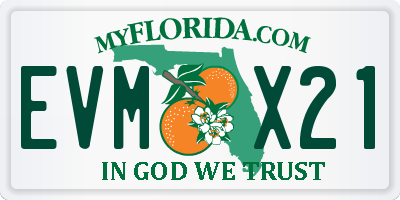 FL license plate EVMX21