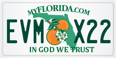 FL license plate EVMX22