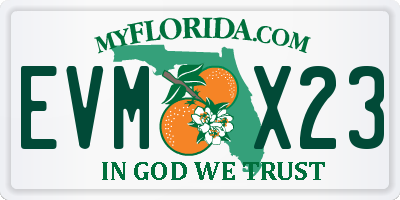 FL license plate EVMX23