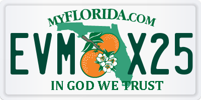 FL license plate EVMX25