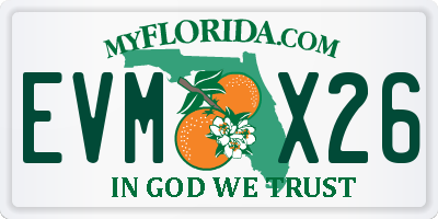 FL license plate EVMX26