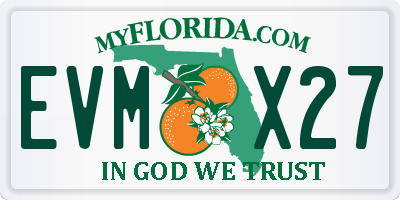 FL license plate EVMX27
