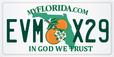 FL license plate EVMX29