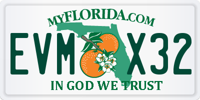 FL license plate EVMX32