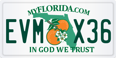 FL license plate EVMX36