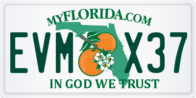 FL license plate EVMX37