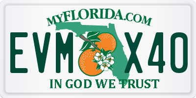 FL license plate EVMX40