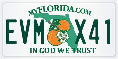 FL license plate EVMX41