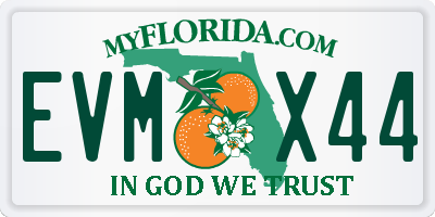 FL license plate EVMX44