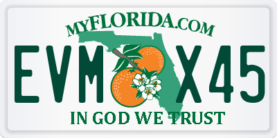 FL license plate EVMX45