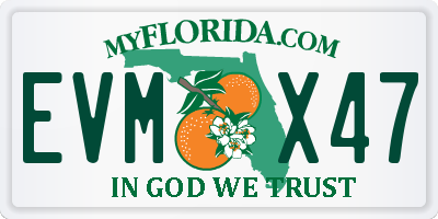 FL license plate EVMX47