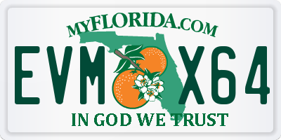 FL license plate EVMX64