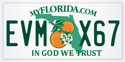 FL license plate EVMX67