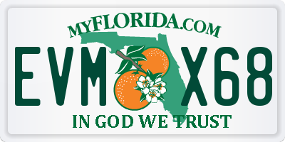 FL license plate EVMX68