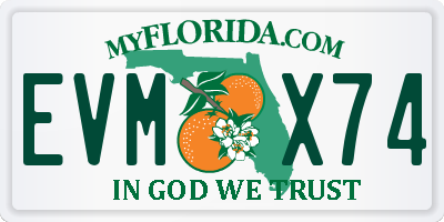 FL license plate EVMX74
