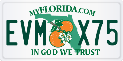 FL license plate EVMX75