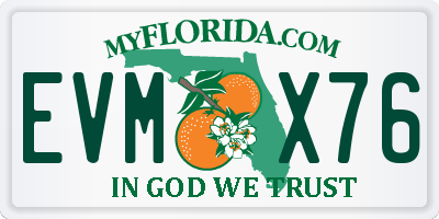 FL license plate EVMX76