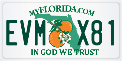 FL license plate EVMX81