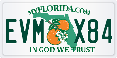 FL license plate EVMX84