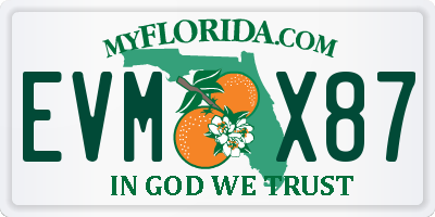 FL license plate EVMX87