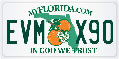 FL license plate EVMX90