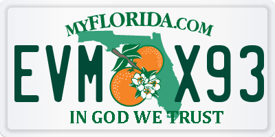 FL license plate EVMX93