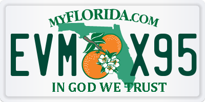 FL license plate EVMX95