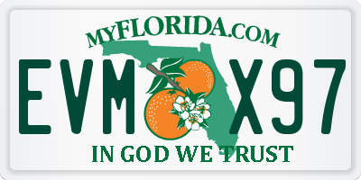 FL license plate EVMX97